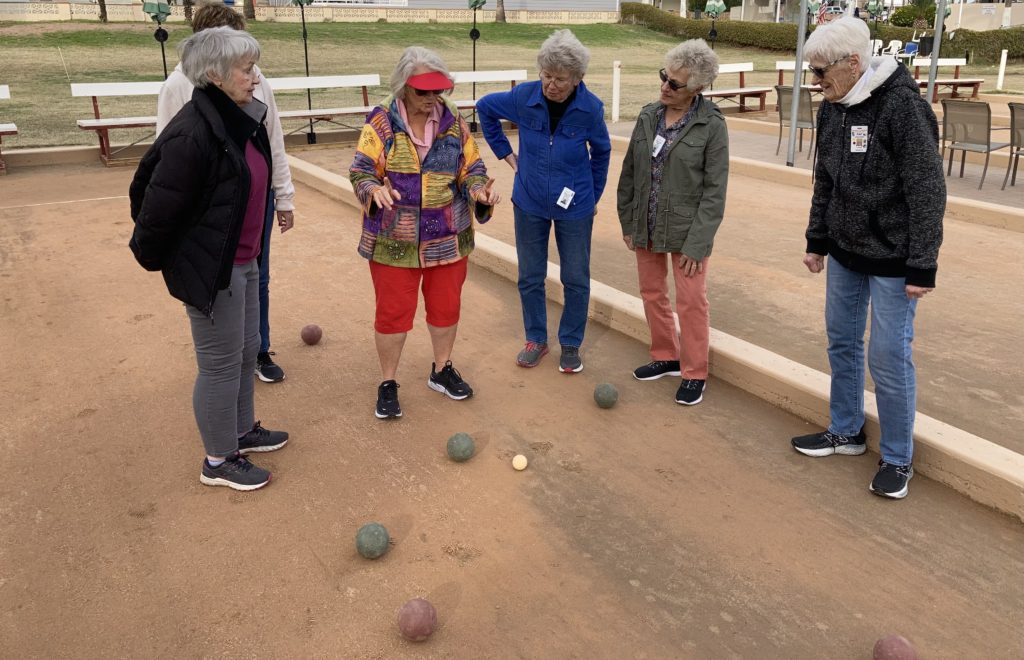 Bocce Club practice